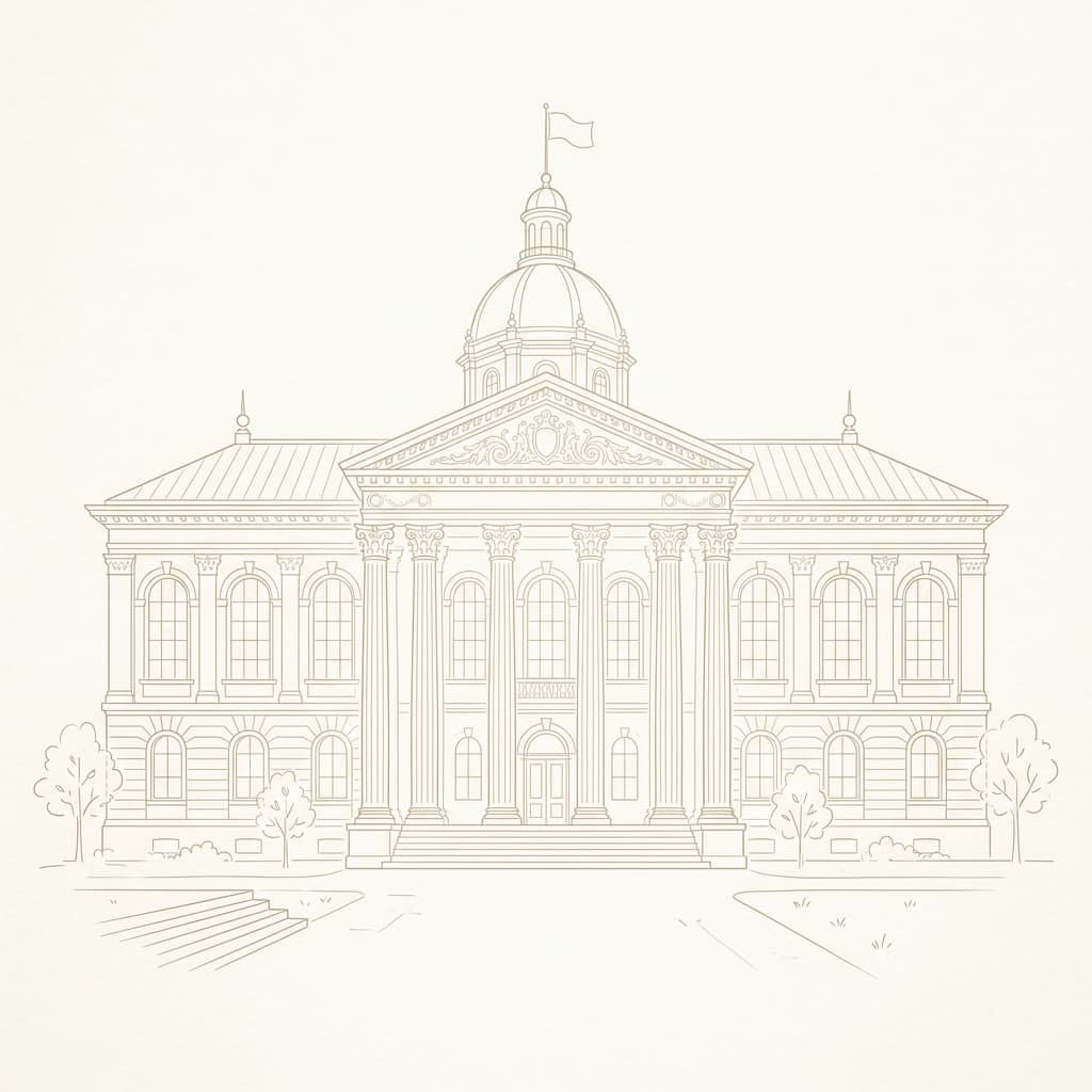 Classical Academic Building Sketch